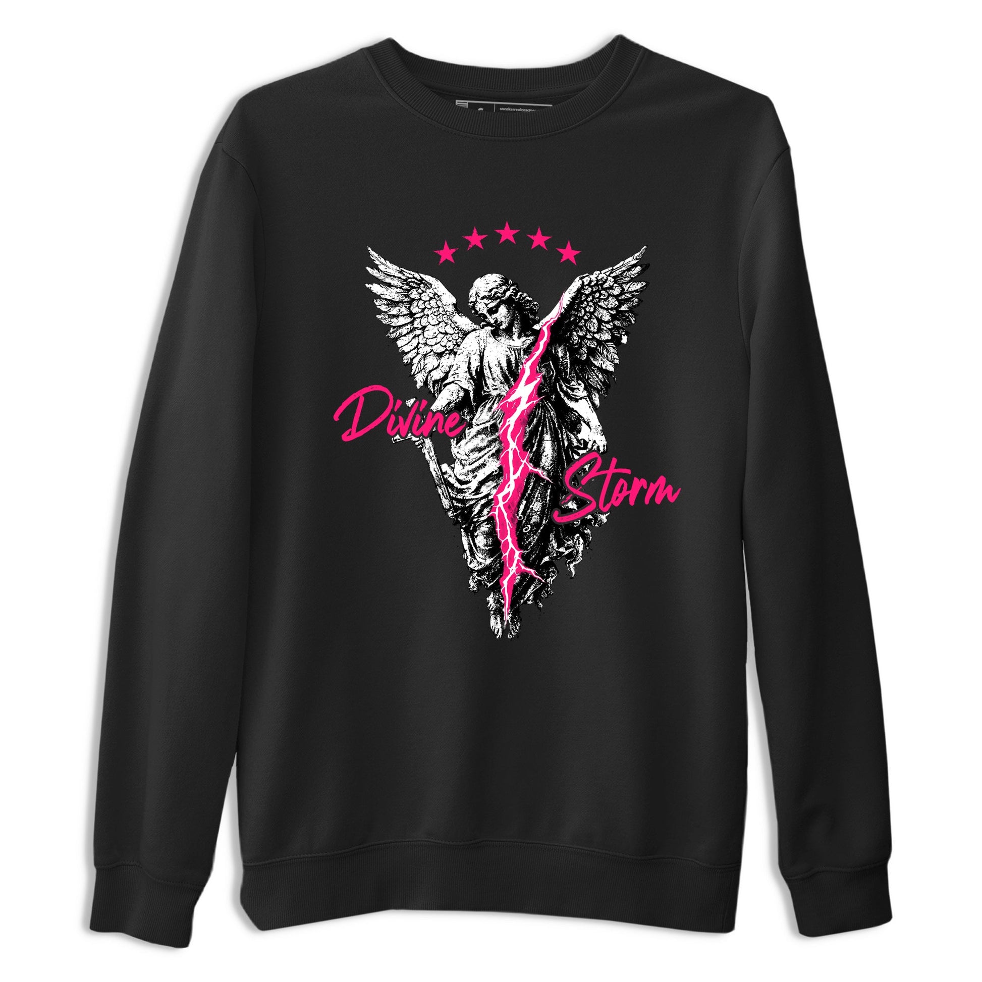 Perfect Valentine's Day Gifts graphic tee  – Sneaker Tees To Match Air Jordan 4 Pink Thunder – Divine Storm Tee Black 2