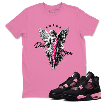 Perfect Valentine's Day Gifts graphic tee  – Sneaker Tees To Match Air Jordan 4 Pink Thunder – Divine Storm Tee Bubble Gum 1