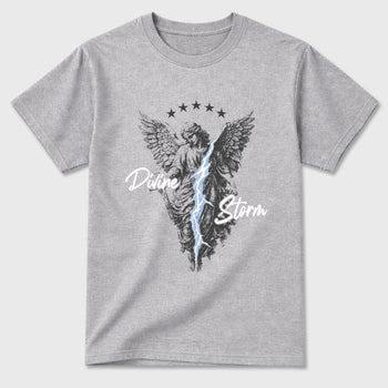 Sneakerfit for Sneakerheads – Sneaker Tees To Match Air Jordan 5 Wolf Grey Sneakers – Divine Storm Tee Heather Grey 2