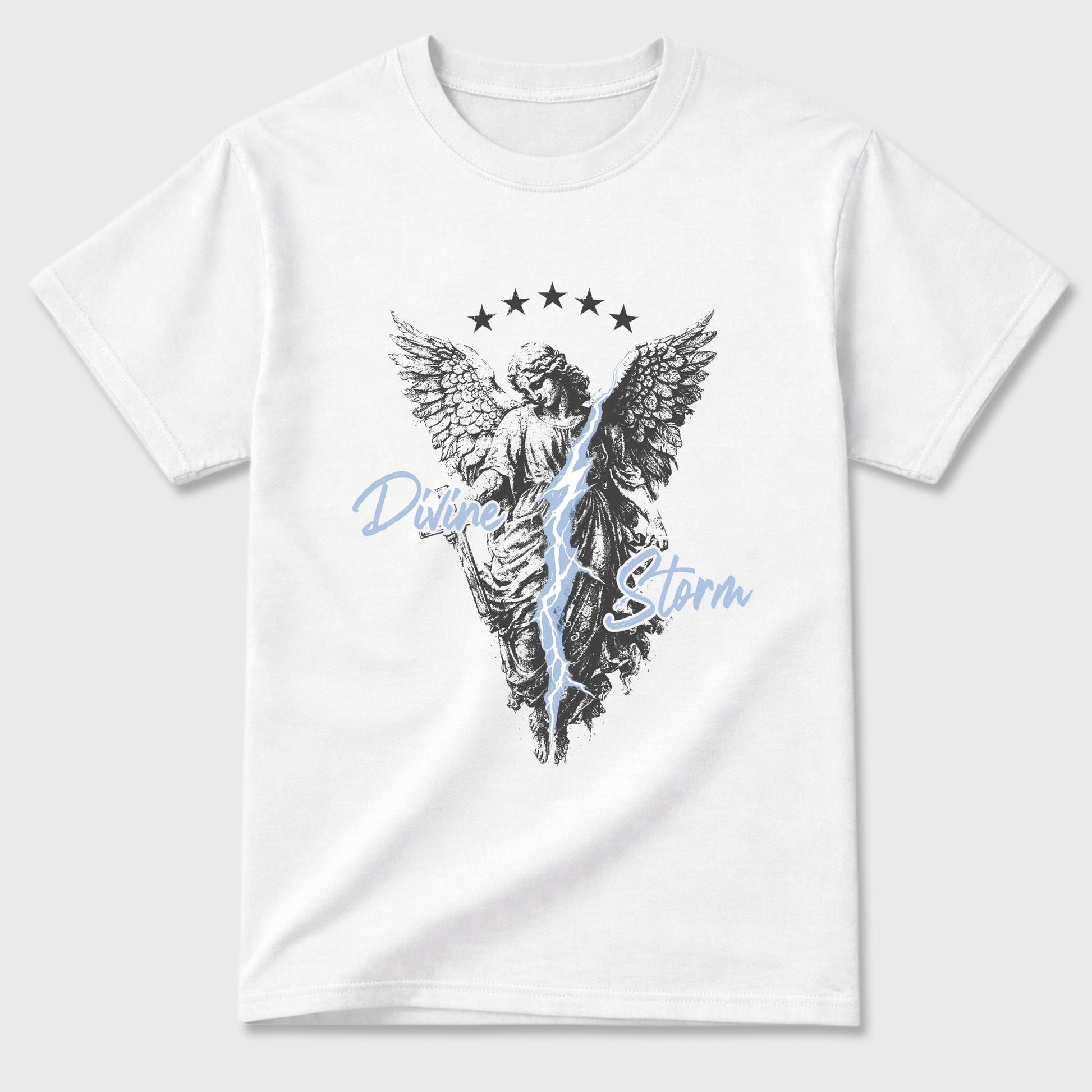 Sneakerfit for Sneakerheads – Sneaker Tees To Match Air Jordan 5 Wolf Grey Sneakers – Divine Storm Tee White 2