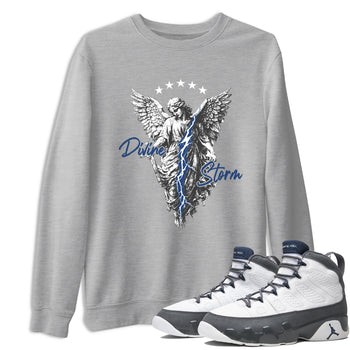 Sneaker match tees – Sneaker Tees To Match Air Jordan 9 Flint Grey Shoes – Divine Storm Tee Heather Grey 1