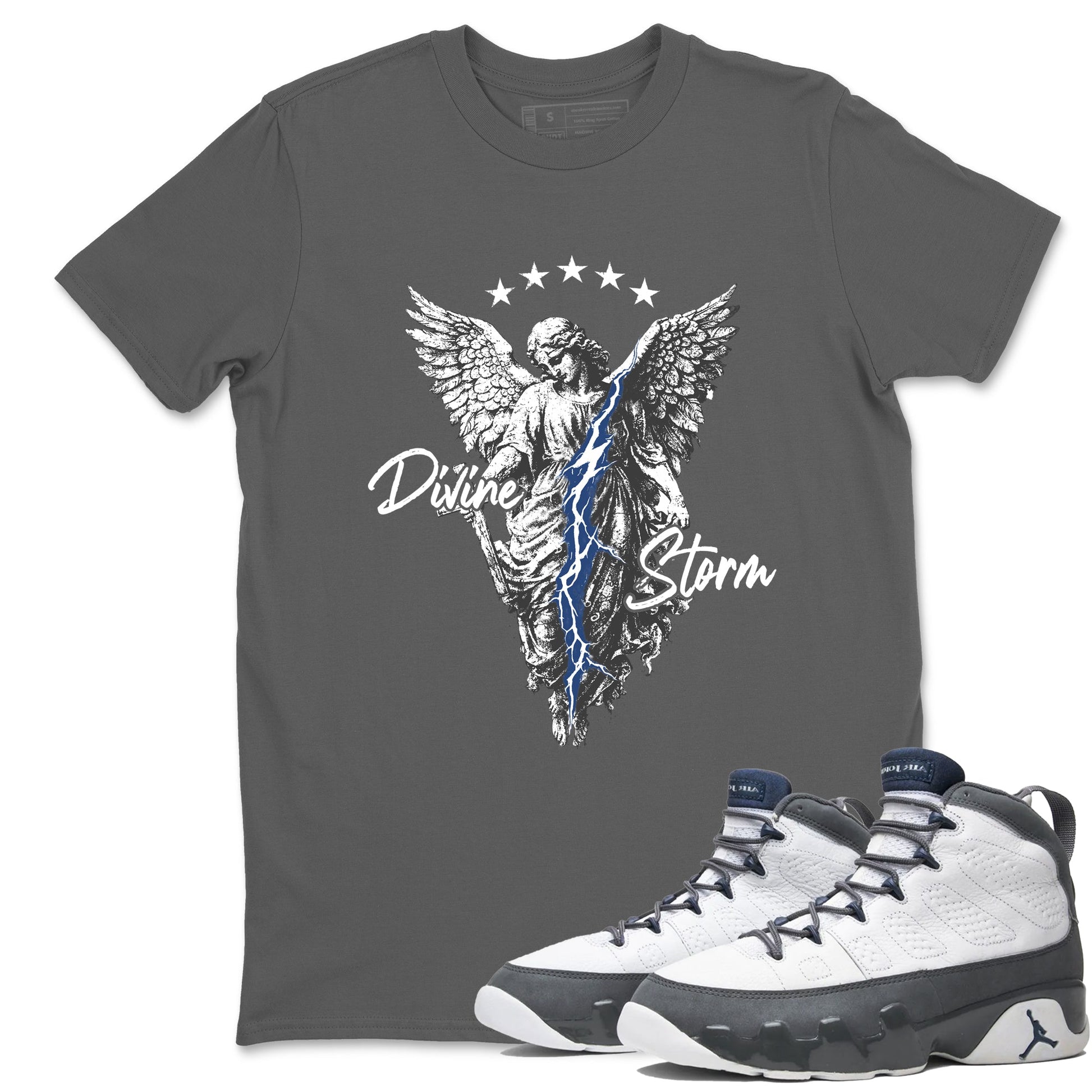Sneaker match tees – Sneaker Tees To Match Air Jordan 9 Flint Grey Shoes – Divine Storm Tee Cool Grey 1