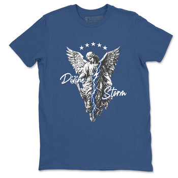 Sneaker match tees – Sneaker Tees To Match Air Jordan 9 Flint Grey Shoes – Divine Storm Tee Denim Blue 2