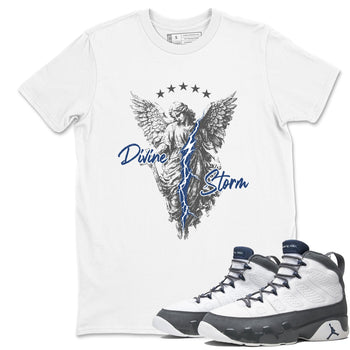 Sneaker match tees – Sneaker Tees To Match Air Jordan 9 Flint Grey Shoes – Divine Storm Tee White 1