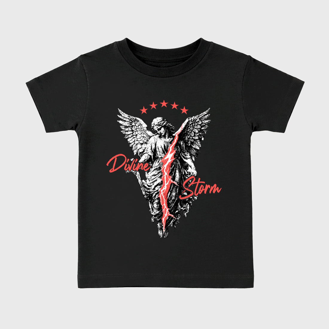 Sneaker match tees – Sneaker Tees To Match Air Max 90 Infrared Shoes – Divine Storm Kids T-Shirt Black 2