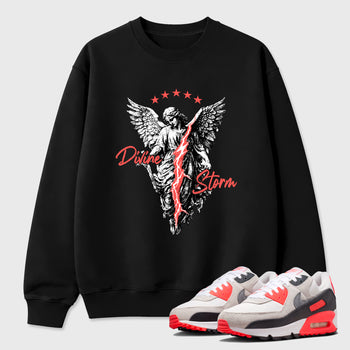 Sneaker match tees – Sneaker Tees To Match Air Max 90 Infrared Shoes – Divine Storm Tee Black 1