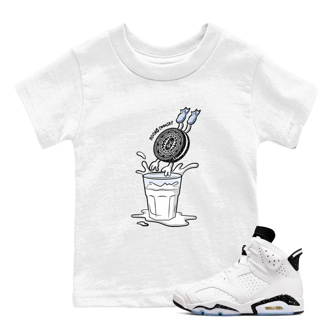 6s White Black shirt to match jordans Diving Cookies sneaker tees Air Jordan 6 White Black SNRT sneaker release tees baby toddler White 1 cotton Shirt