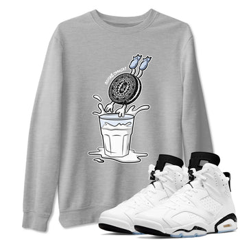 6s White Black shirt to match jordans Diving Cookies sneaker tees Air Jordan 6 White Black SNRT Sneaker Release Tees unisex cotton Heather Grey 1 crew neck shirt