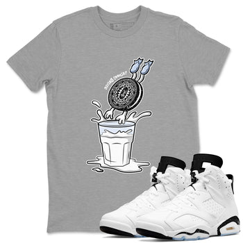 6s White Black shirt to match jordans Diving Cookies sneaker tees Air Jordan 6 White Black SNRT Sneaker Release Tees unisex cotton Heather Grey 1 crew neck shirt