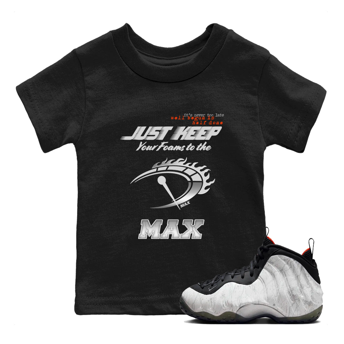 Foams One Jin shirts to match jordans Do It To The Max sneaker match tees Air Foamposite One Jin match shoes to clothes SNRT Sneaker Tees Youth Baby Black 1 tee