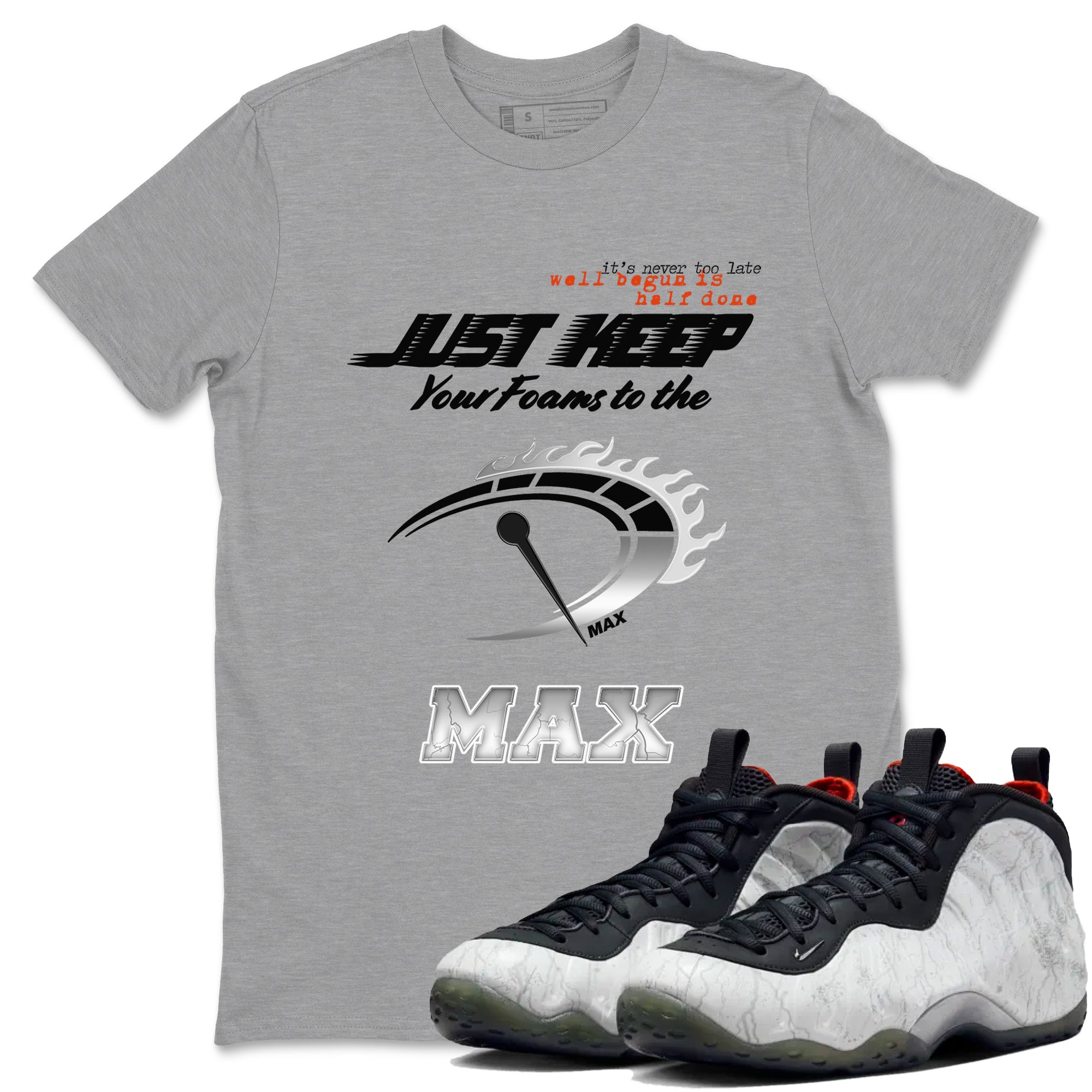 Foams One Jin shirts to match jordans Do It To The Max sneaker match tees Air Foamposite One Jin match shoes to clothes SNRT Sneaker Tees unisex cotton Heather Grey 1 shirts