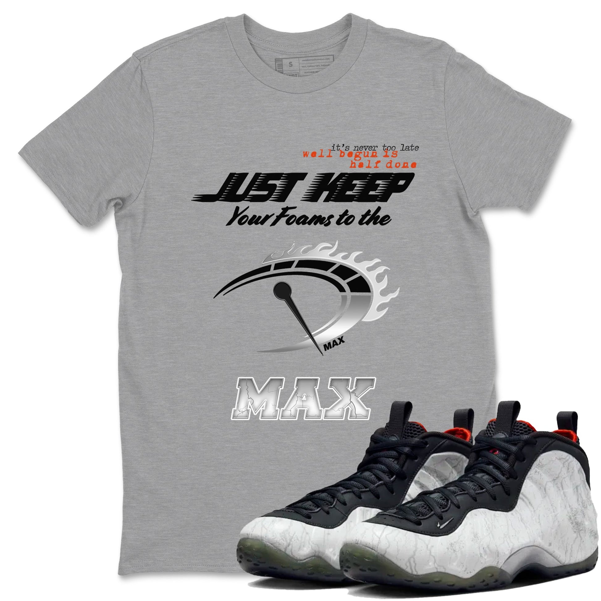 Foams One Jin shirts to match jordans Do It To The Max sneaker match tees Air Foamposite One Jin match shoes to clothes SNRT Sneaker Tees unisex cotton Heather Grey 1 shirts