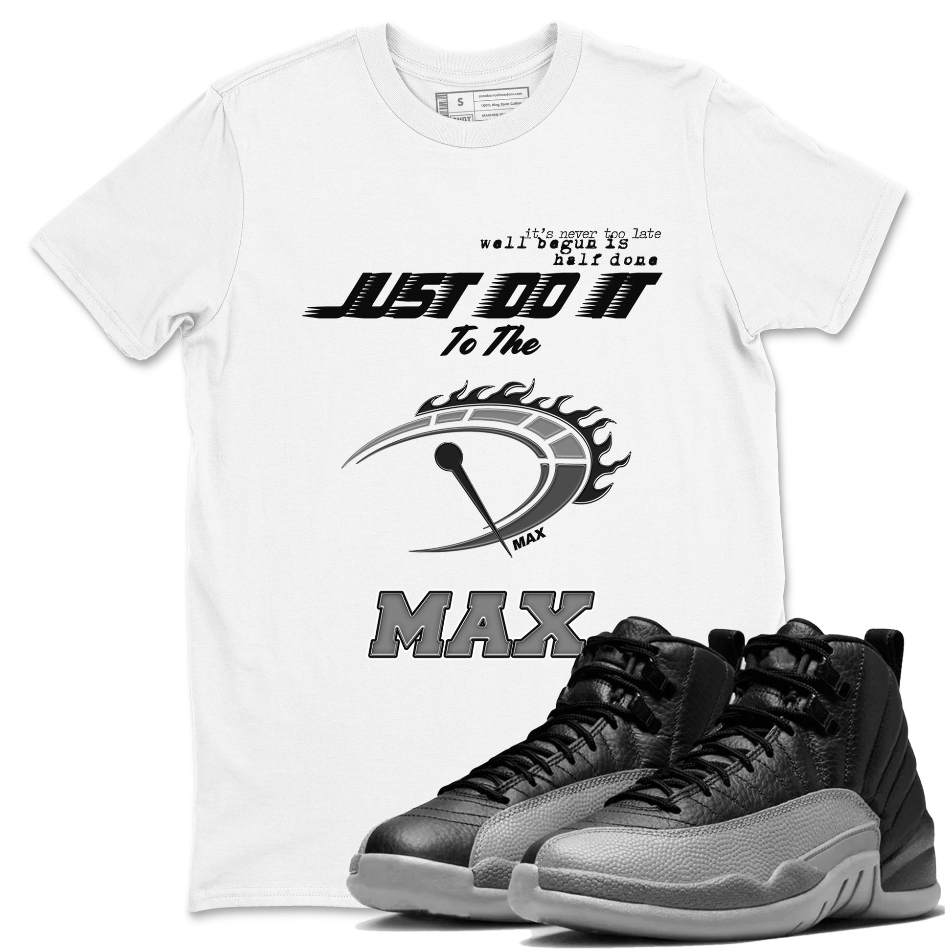 Do It To The Max SNRT Sneaker Tees - Air Jordan 12 Black Wolf Grey - SNRT Sneaker T-shirts