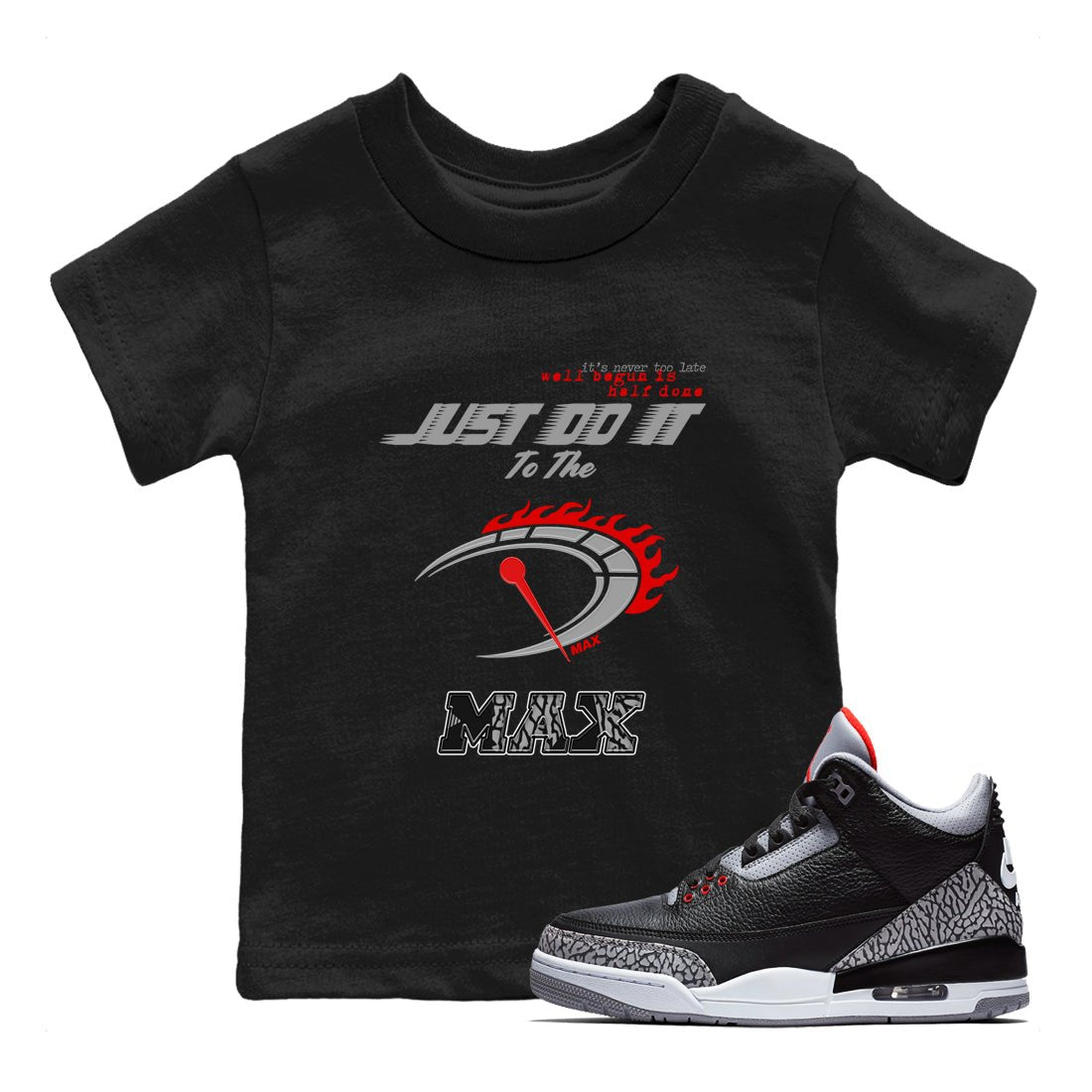 Do It To The Max SNRT Sneaker Tees Kids - Air Jordan 3 Black Cement - SNRT Sneaker T-shirts