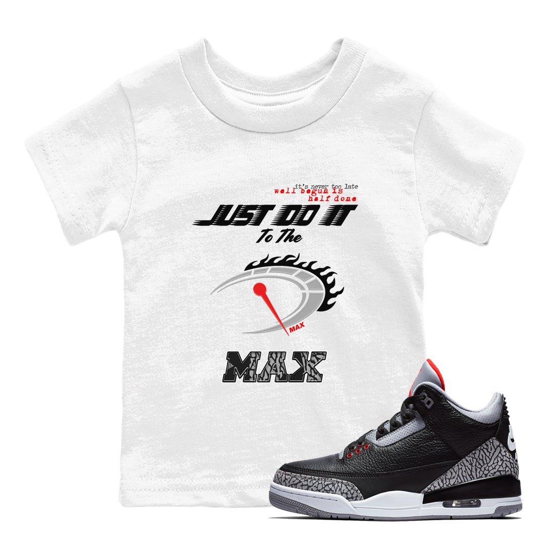 Do It To The Max SNRT Sneaker Tees Kids - Air Jordan 3 Black Cement - SNRT Sneaker T-shirts