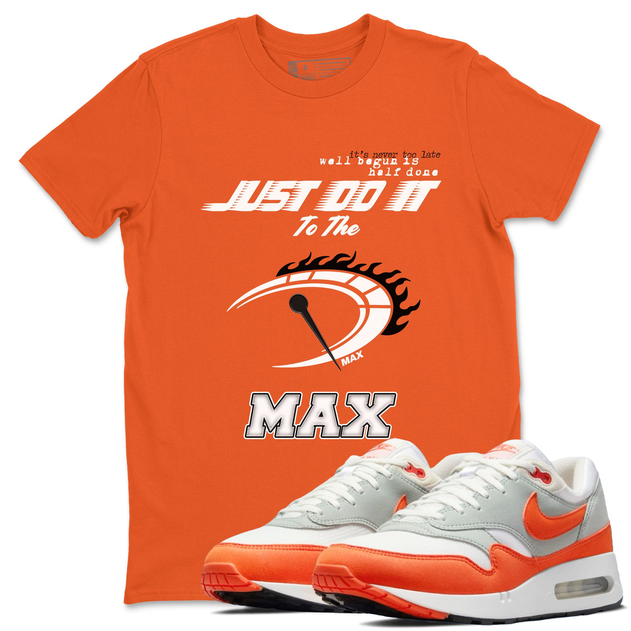 Air Max 1 OG '86 'Summit White and Cosmic Clay shirts to match jordans Do It To The Max sneaker match tees Air Max 1 Cosmic Clay match shoes to clothes SNRT Sneaker Tees unisex cotton Orange 1 shirts