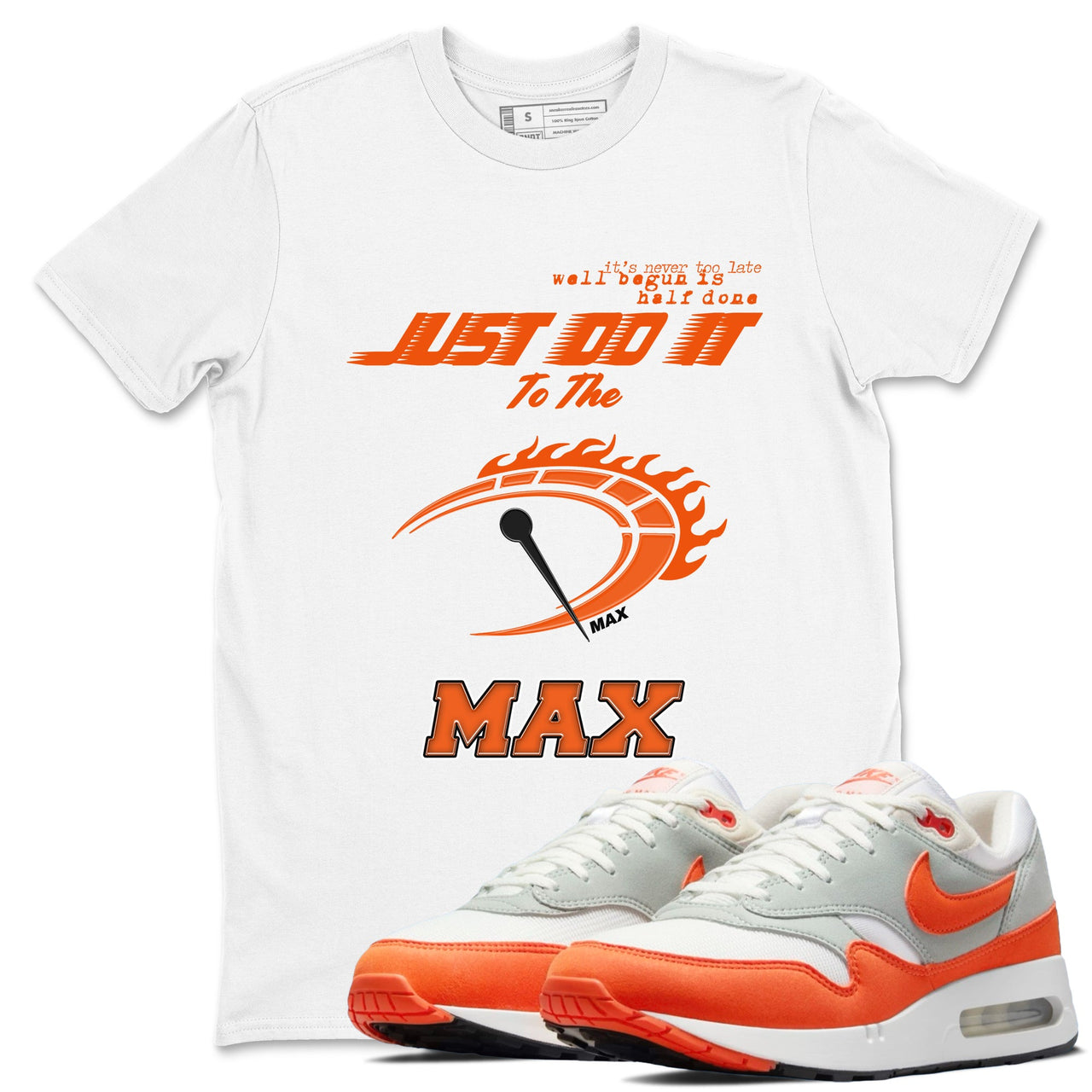 Air Max 1 OG '86 'Summit White and Cosmic Clay shirts to match jordans Do It To The Max sneaker match tees Air Max 1 Cosmic Clay match shoes to clothes SNRT Sneaker Tees unisex cotton Orange 1 shirts