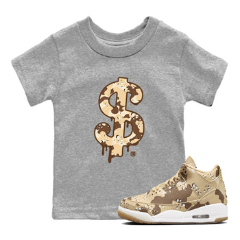 WNBA x Air Jordan 3 “Desert Camo” shirts to match jordans Dollar Camo sneaker match tees Air Jordan 3 Desert Camo SNRT Sneaker Release Tees Clothing Sneakerhead ShirtsBaby and Youth Heather Grey 1 cotton tee
