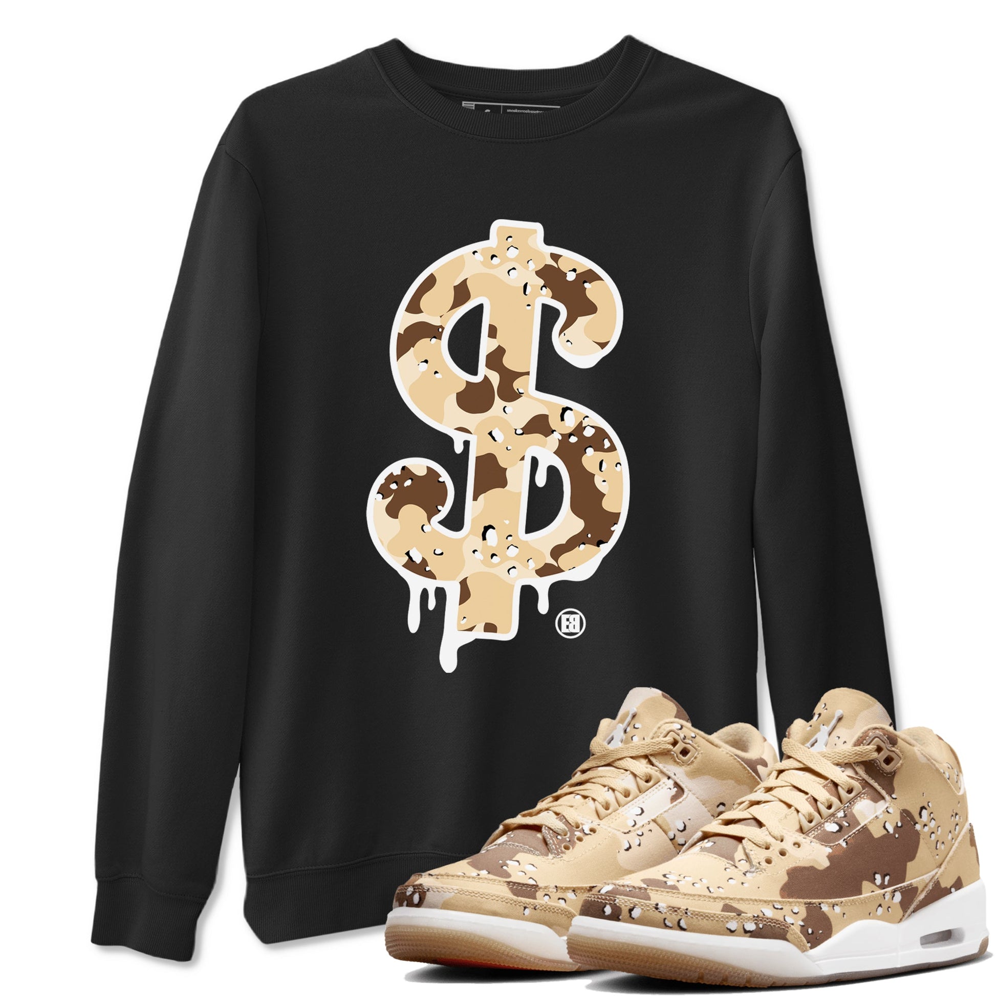 WNBA x Air Jordan 3 “Desert Camo” shirts to match jordans Dollar Camo sneaker match tees Air Jordan 3 Desert Camo SNRT Sneaker Release Tees Clothing Sneakerhead ShirtsBlack 1 unisex cotton tee