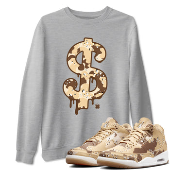 WNBA x Air Jordan 3 “Desert Camo” shirts to match jordans Dollar Camo sneaker match tees Air Jordan 3 Desert Camo SNRT Sneaker Release Tees Clothing Sneakerhead ShirtsHeather Grey 1 unisex cotton tee