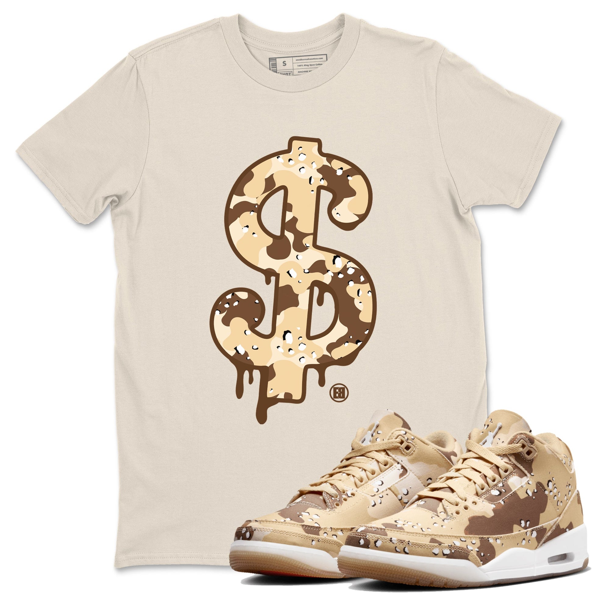 WNBA x Air Jordan 3 “Desert Camo” shirts to match jordans Dollar Camo sneaker match tees Air Jordan 3 Desert Camo SNRT Sneaker Release Tees Clothing Sneakerhead ShirtsNatural 1 unisex cotton tee