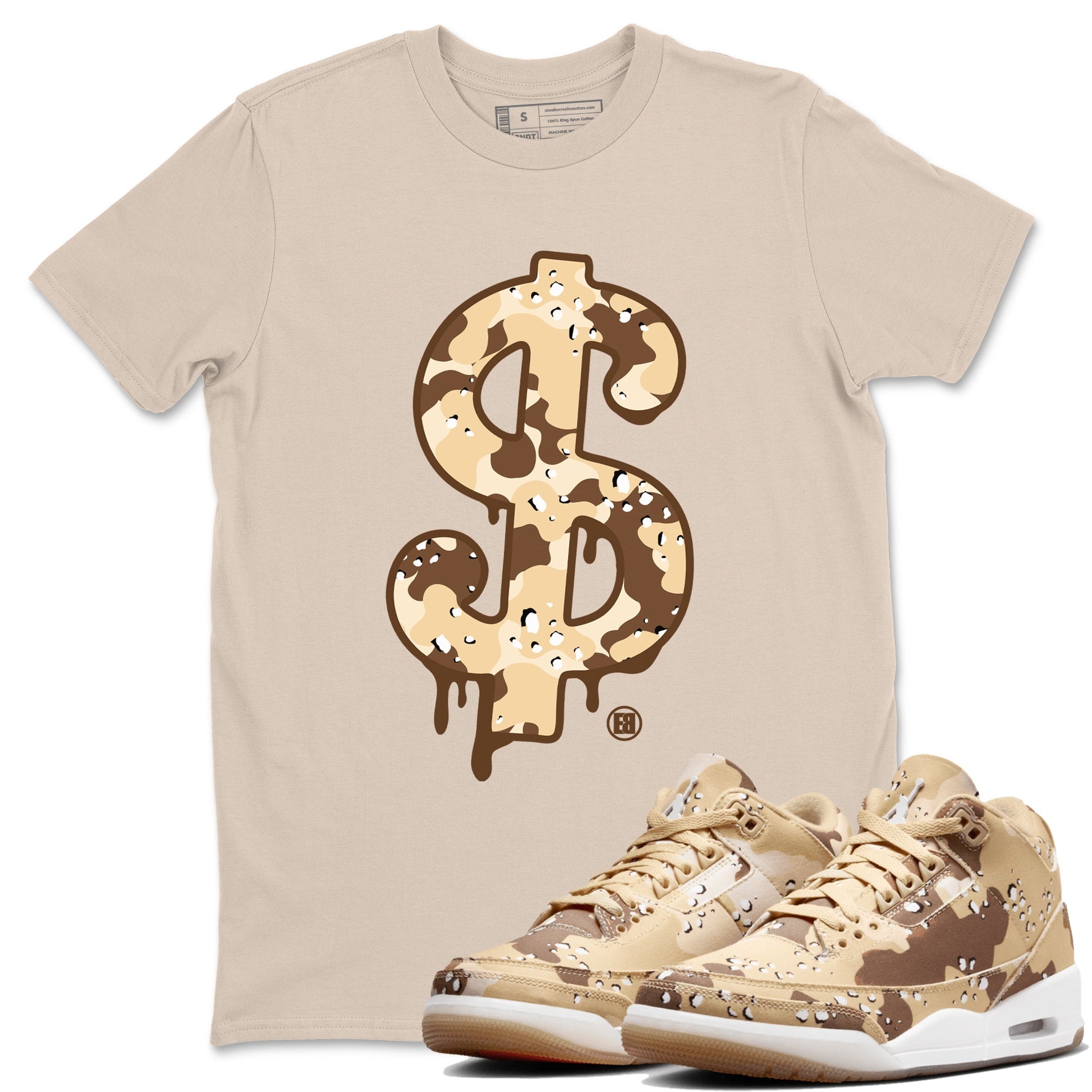 WNBA x Air Jordan 3 “Desert Camo” shirts to match jordans Dollar Camo sneaker match tees Air Jordan 3 Desert Camo SNRT Sneaker Release Tees Clothing Sneakerhead ShirtsSand 1 unisex cotton tee