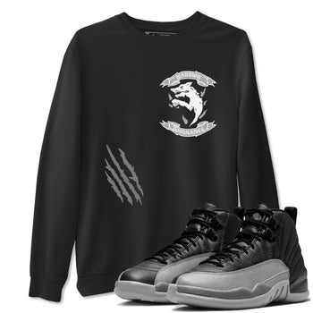 12s Black Wolf Grey shirts to match jordans Dominant Wolf sneaker match tees 12s Baron SNRT Sneaker Release Tees unisex cotton Black 1 crew neck shirts