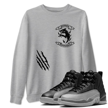 12s Black Wolf Grey shirts to match jordans Dominant Wolf sneaker match tees 12s Baron SNRT Sneaker Release Tees unisex cotton Heather Grey 1 crew neck shirts