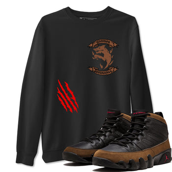 9s Olive shirts to match jordans Dominant Wolf sneaker match tees Air Jordan 9 Olive match shoes to clothes SNRT Sneaker Tees unisex cotton Black 1 shirts