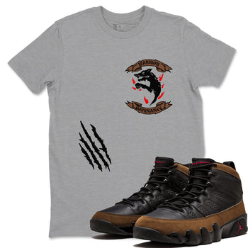 9s Olive shirts to match jordans Dominant Wolf sneaker match tees Air Jordan 9 Olive match shoes to clothes SNRT Sneaker Tees unisex cotton Heather Grey 1 shirts