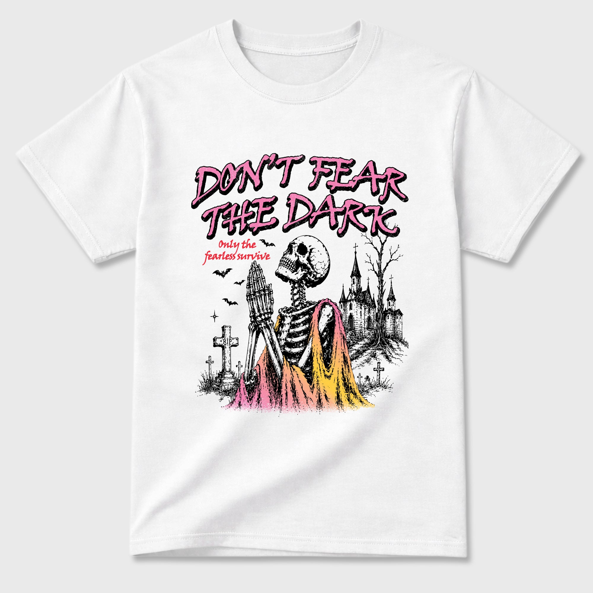 Don't Fear the Dark Graphic T-Shirt featuring original streetwear artwork designed to match the Air Jordan 4 Comic. White 2 Graphic T-Shirt.
