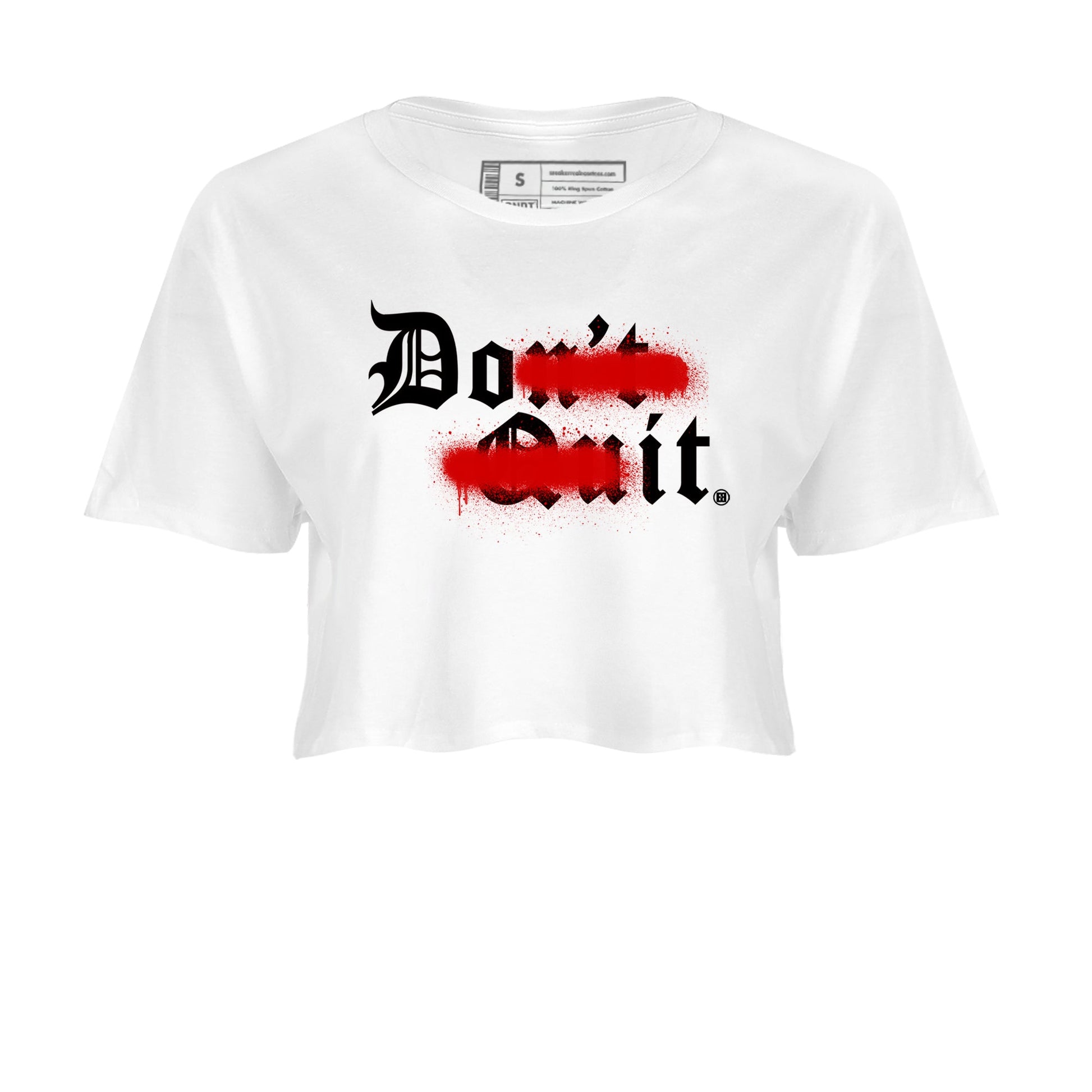 11s Bred Velvet shirts to match jordans Don't Quit Do It sneaker match tees Air Jordan 11 Retro Bred Velvet match shoes to clothes SNRT Sneaker Tees unisex cotton White 2 crop tee