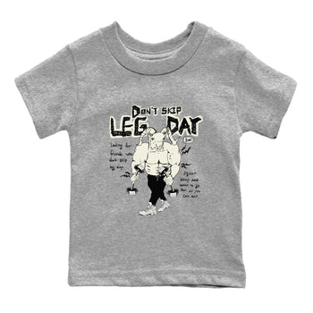 AJ5 Sail shirt to match jordans Don't Skip Leg Day sneaker tees Air Jordan 5 Sail SNRT sneaker release tees baby toddler Heather Grey 2 cotton Shirt