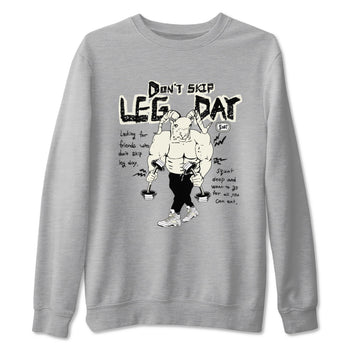 AJ5 Sail shirt to match jordans Don't Skip Leg Day sneaker tees Air Jordan 5 Sail SNRT Sneaker Release Tees unisex cotton Heather Grey 2 crew neck shirt
