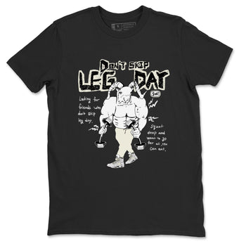 AJ5 Sail shirt to match jordans Don't Skip Leg Day sneaker tees Air Jordan 5 Sail SNRT Sneaker Release Tees unisex cotton Black 2 crew neck shirt