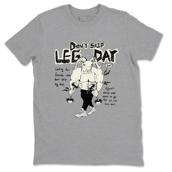 AJ5 Sail shirt to match jordans Don't Skip Leg Day sneaker tees Air Jordan 5 Sail SNRT Sneaker Release Tees unisex cotton Heather Grey 2 crew neck shirt