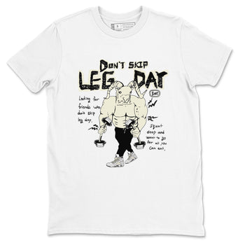 AJ5 Sail shirt to match jordans Don't Skip Leg Day sneaker tees Air Jordan 5 Sail SNRT Sneaker Release Tees unisex cotton White 2 crew neck shirt