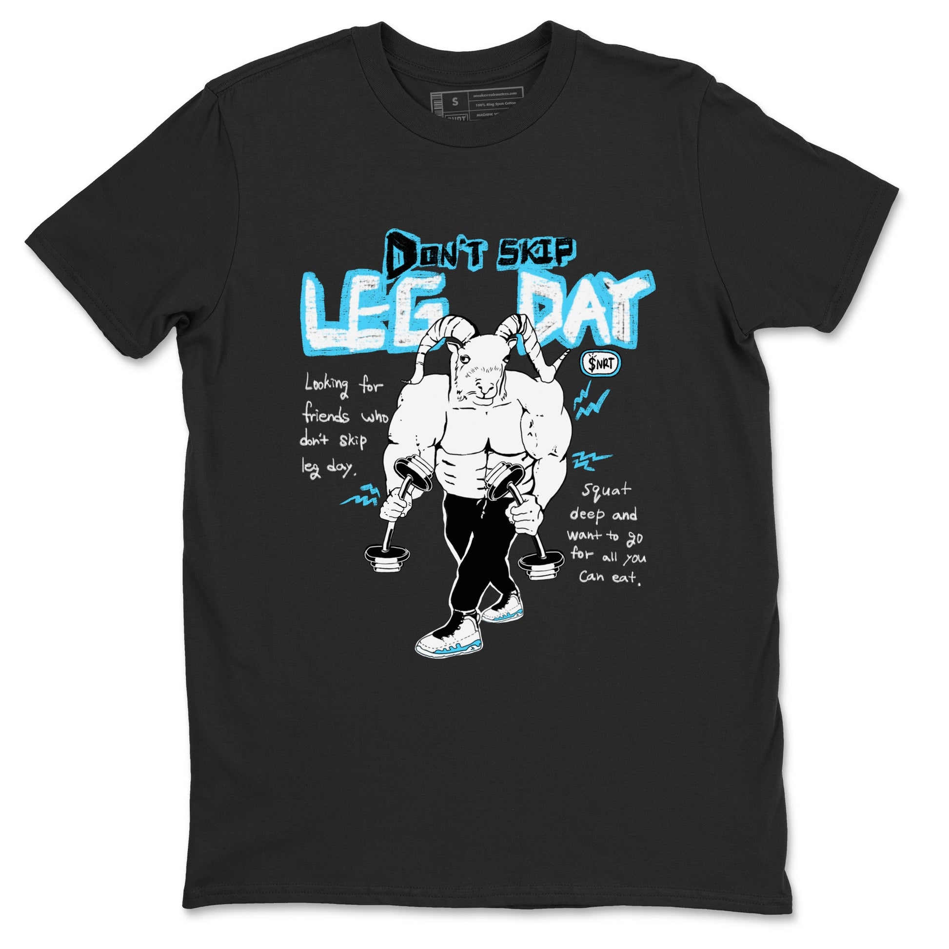9s Powder Blue shirt to match jordans Don't Skip Leg Day sneaker tees Air Jordan 9 Powder Blue SNRT Sneaker Release Tees unisex cotton Black 2 crew neck shirt