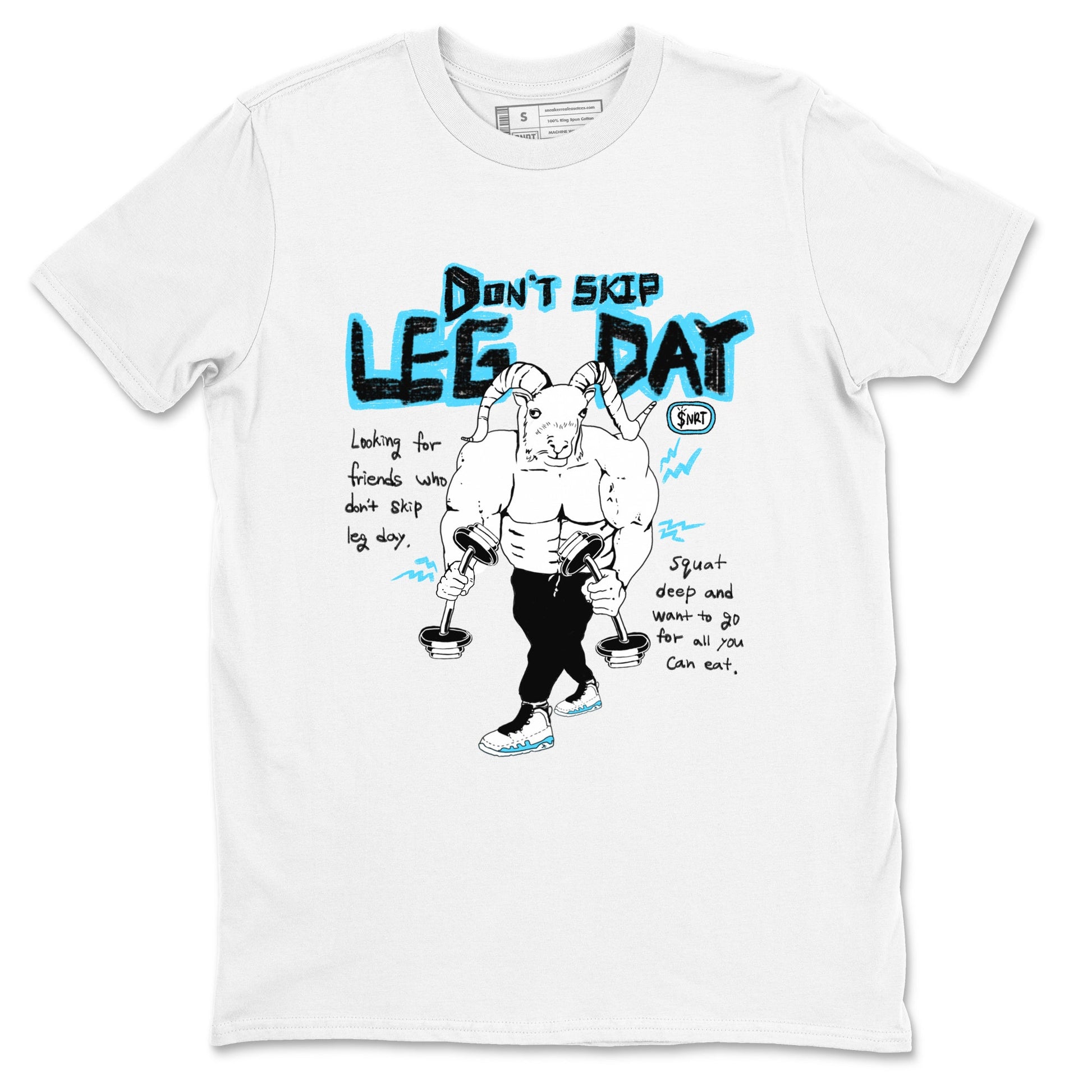 9s Powder Blue shirt to match jordans Don't Skip Leg Day sneaker tees Air Jordan 9 Powder Blue SNRT Sneaker Release Tees unisex cotton White 2 crew neck shirt