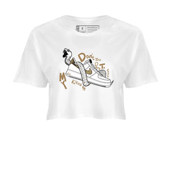 Air Force 1 Ivory Snake shirt to match jordans Don't Touch My Kicks sneaker tees Air Force 1 Ivory Snake SNRT Sneaker Release Tees White 2 crop length shirt