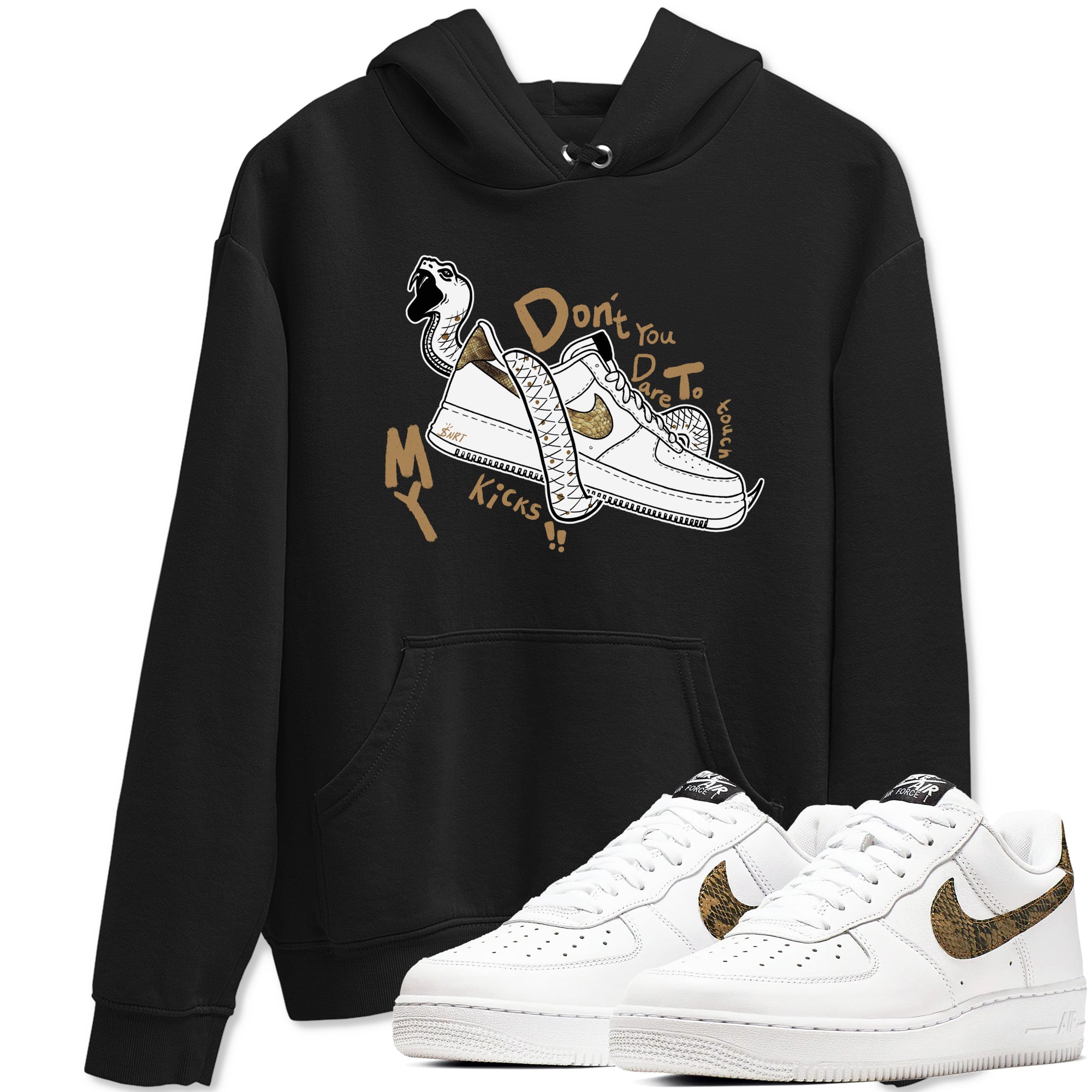 Air Force 1 Ivory Snake shirt to match jordans Don't Touch My Kicks sneaker tees Air Force 1 Ivory Snake SNRT Sneaker Release Tees unisex cotton Black 1 crew neck shirt