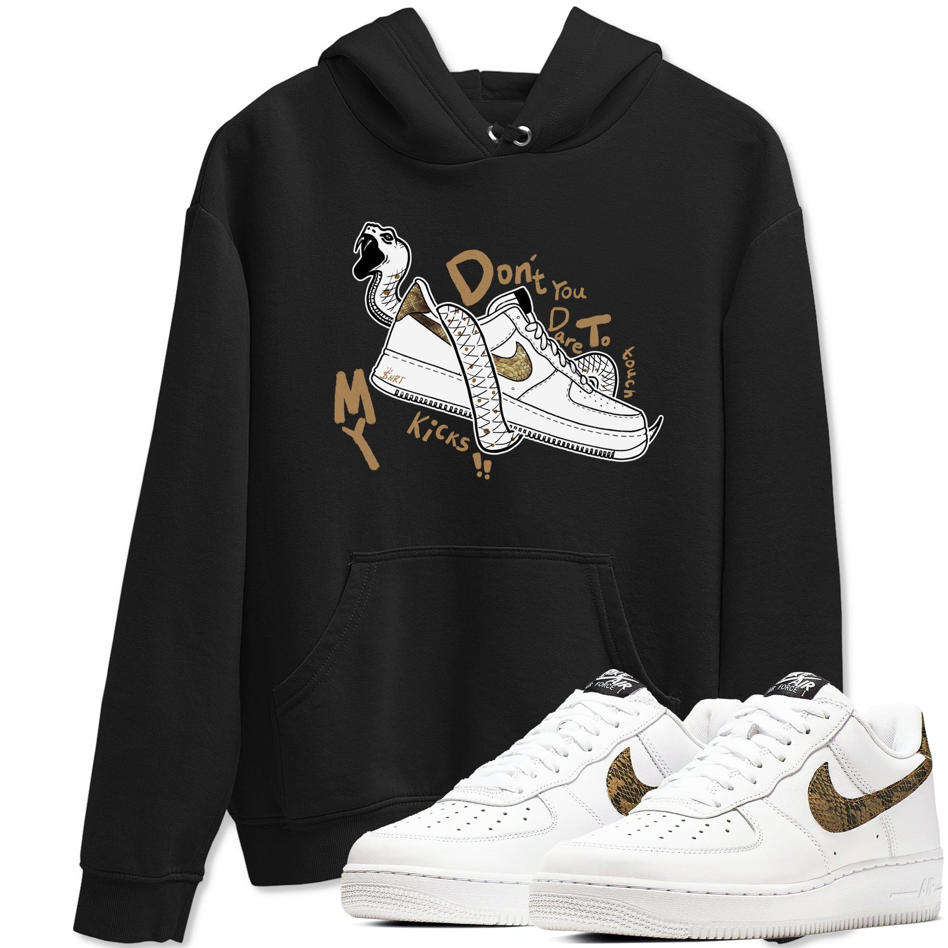 Air Force 1 Ivory Snake shirt to match jordans Don't Touch My Kicks sneaker tees Air Force 1 Ivory Snake SNRT Sneaker Release Tees unisex cotton Black 1 crew neck shirt