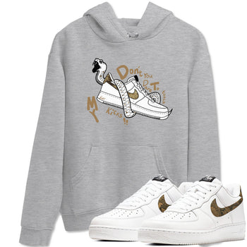 Air Force 1 Ivory Snake shirt to match jordans Don't Touch My Kicks sneaker tees Air Force 1 Ivory Snake SNRT Sneaker Release Tees unisex cotton Heather Grey 1 crew neck shirt