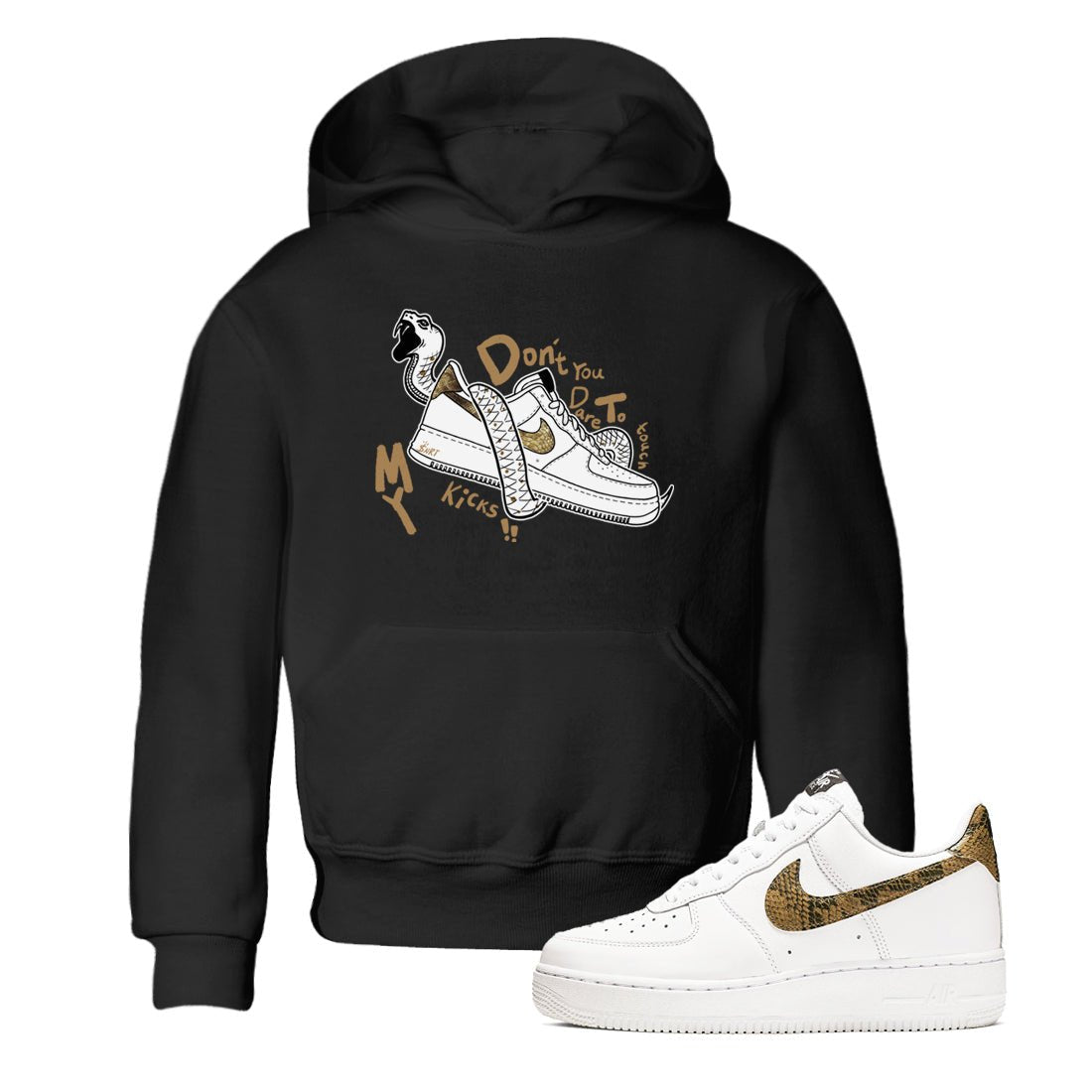 Air Force 1 Ivory Snake shirt to match jordans Don't Touch My Kicks sneaker tees Air Force 1 Ivory Snake SNRT sneaker release tees baby toddler Black 1 cotton Shirt