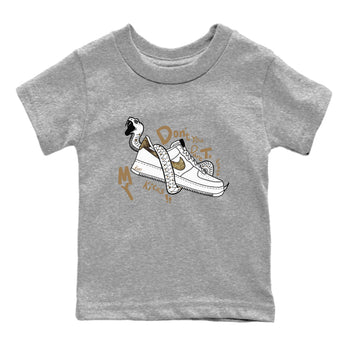 Air Force 1 Ivory Snake shirt to match jordans Don't Touch My Kicks sneaker tees Air Force 1 Ivory Snake SNRT sneaker release tees baby toddler Heather Grey 2 cotton Shirt