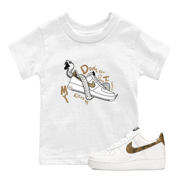 Air Force 1 Ivory Snake shirt to match jordans Don't Touch My Kicks sneaker tees Air Force 1 Ivory Snake SNRT sneaker release tees baby toddler White 1 cotton Shirt