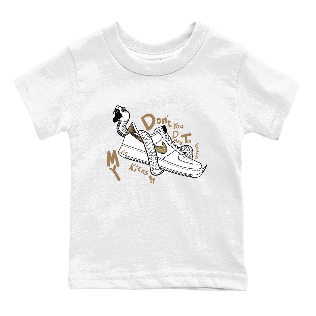Air Force 1 Ivory Snake shirt to match jordans Don't Touch My Kicks sneaker tees Air Force 1 Ivory Snake SNRT sneaker release tees baby toddler White 2 cotton Shirt
