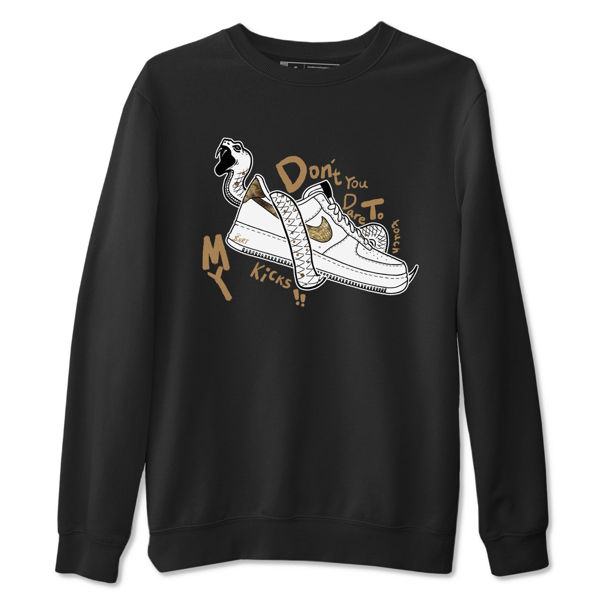 Air Force 1 Ivory Snake shirt to match jordans Don't Touch My Kicks sneaker tees Air Force 1 Ivory Snake SNRT Sneaker Release Tees unisex cotton Black 2 crew neck shirt