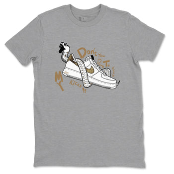 Air Force 1 Ivory Snake shirt to match jordans Don't Touch My Kicks sneaker tees Air Force 1 Ivory Snake SNRT Sneaker Release Tees unisex cotton Heather Grey 2 crew neck shirt