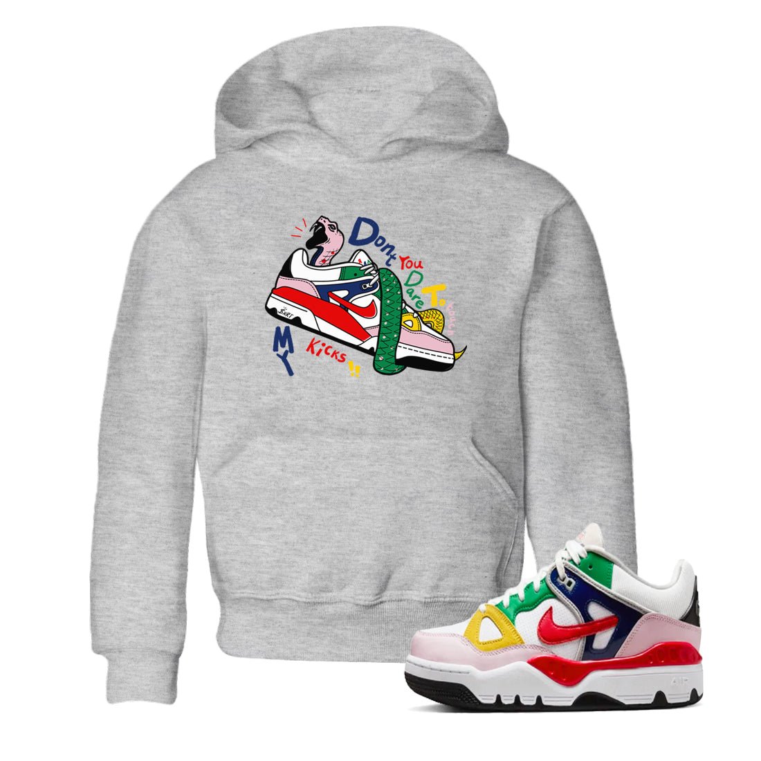 AF 3 Nigo shirtsto match jordans Don't Touch My Kicks sneaker match tees Air Force 3 Low x Nigo Blue Void and Tour Yellow match shoes to clothes SNRT Sneaker Tees Youth Baby Heather Grey 1 tee